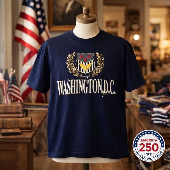 Vintage Washington DC T Shirt Size L 1993 Single Stitch USA America 250 Crest